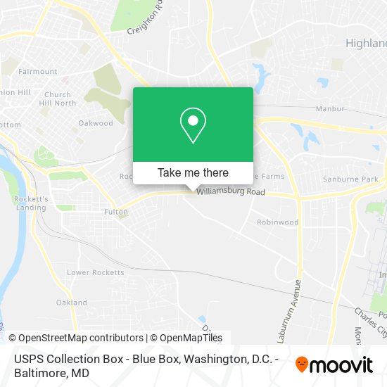 Mapa de USPS Collection Box - Blue Box