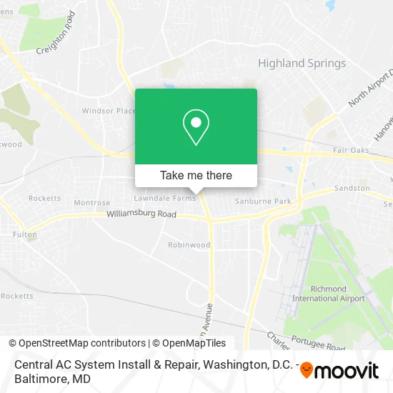 Central AC System Install & Repair map
