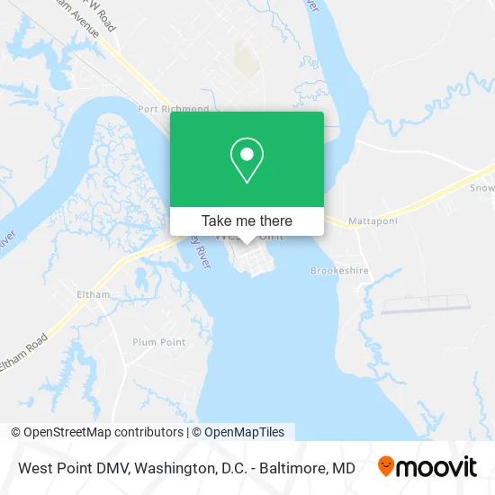 West Point DMV map