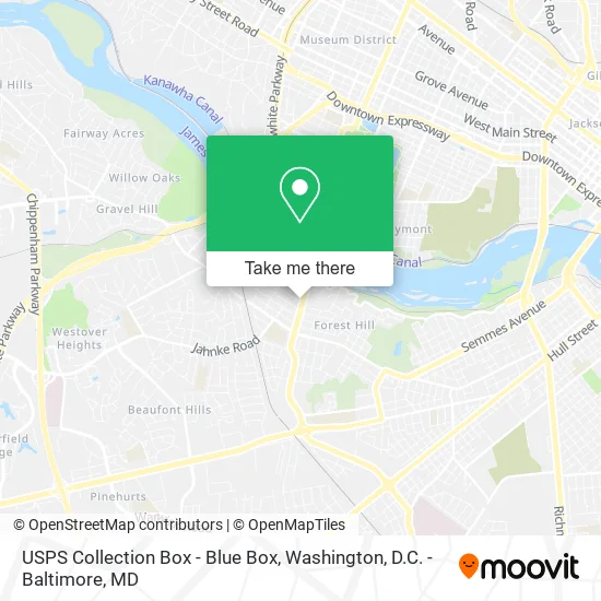 USPS Collection Box - Blue Box map