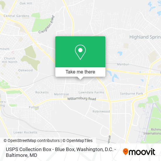 USPS Collection Box - Blue Box map
