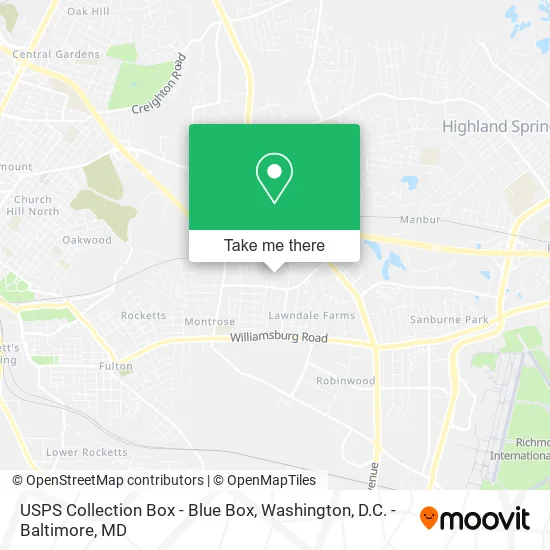 Mapa de USPS Collection Box - Blue Box