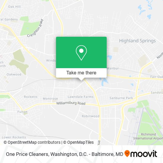 Mapa de One Price Cleaners