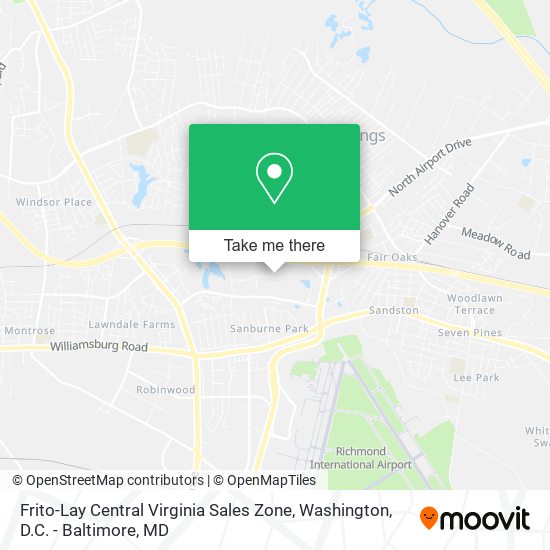 Mapa de Frito-Lay Central Virginia Sales Zone
