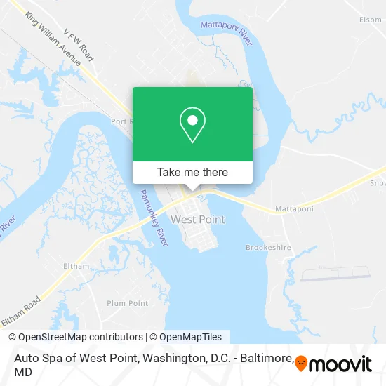 Auto Spa of West Point map