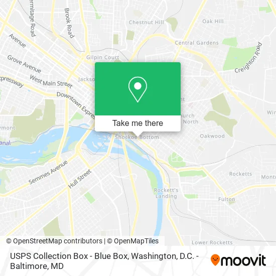 Mapa de USPS Collection Box - Blue Box