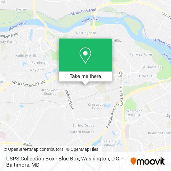 USPS Collection Box - Blue Box map