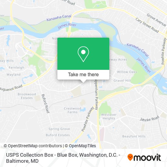 Mapa de USPS Collection Box - Blue Box