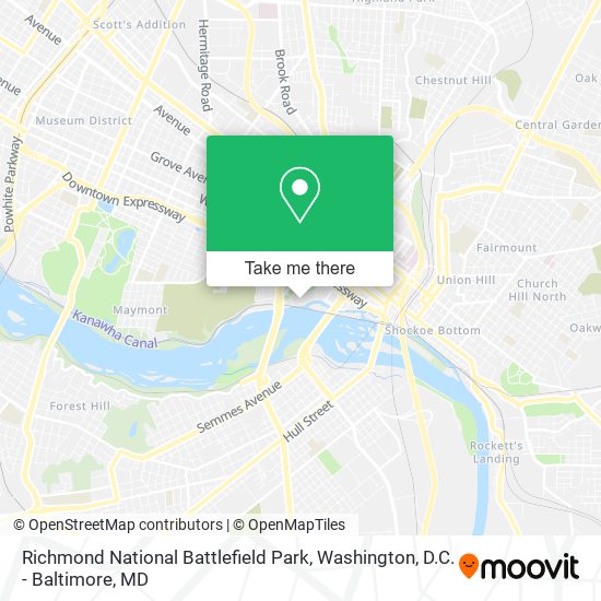 Mapa de Richmond National Battlefield Park