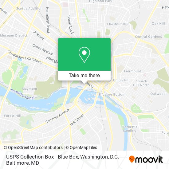 Mapa de USPS Collection Box - Blue Box
