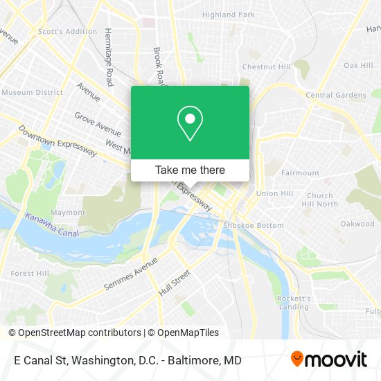 E Canal St map
