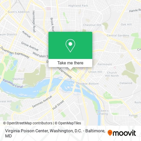 Virginia Poison Center map