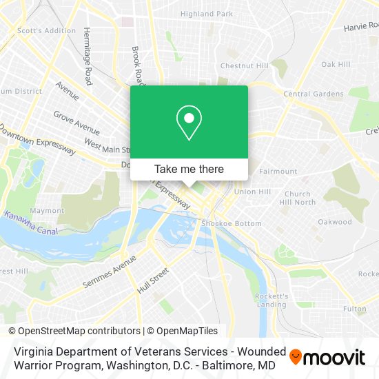 Virginia Department of Veterans Services - Wounded Warrior Program map