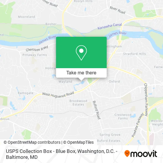 USPS Collection Box - Blue Box map