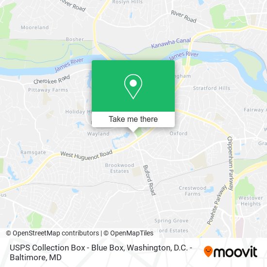 Mapa de USPS Collection Box - Blue Box