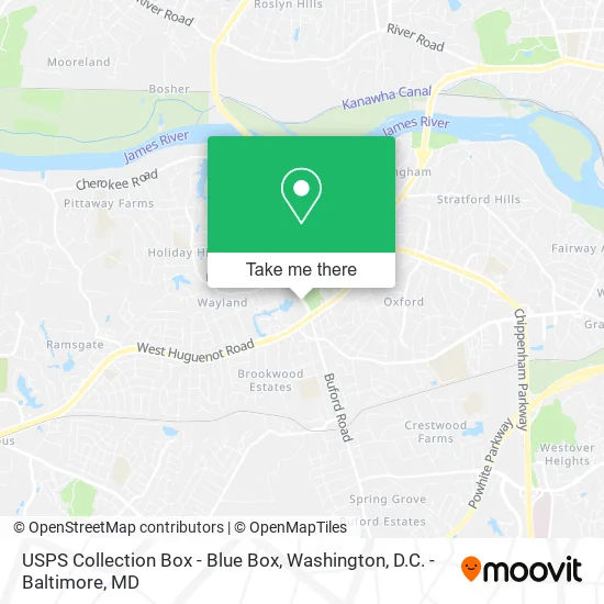 USPS Collection Box - Blue Box map