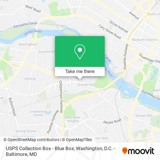 USPS Collection Box - Blue Box map