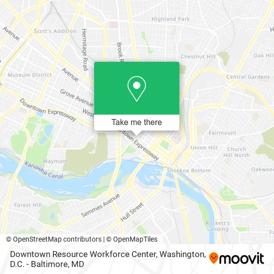 Downtown Resource Workforce Center map