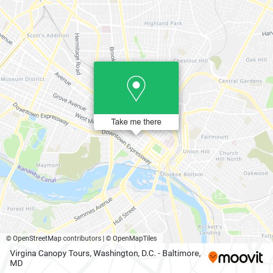 Mapa de Virgina Canopy Tours