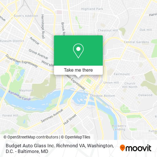 Budget Auto Glass Inc. Richmond VA map