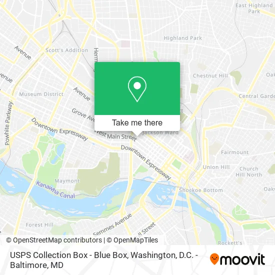 Mapa de USPS Collection Box - Blue Box