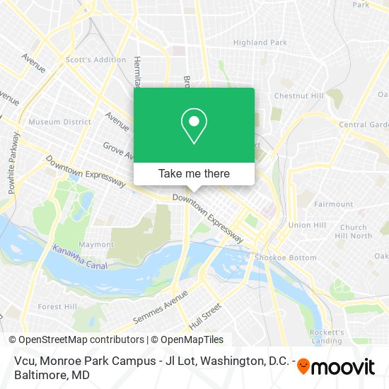 Vcu, Monroe Park Campus - Jl Lot map