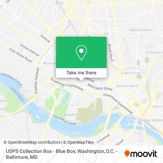 USPS Collection Box - Blue Box map