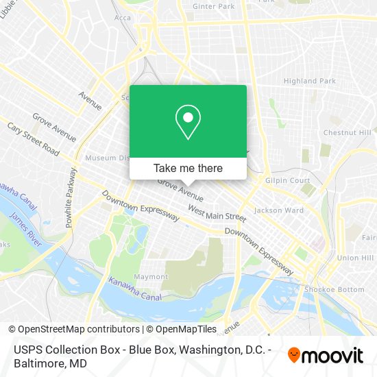 Mapa de USPS Collection Box - Blue Box