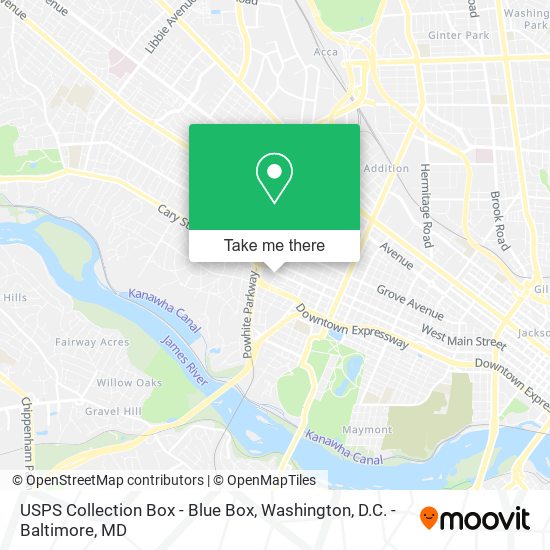 USPS Collection Box - Blue Box map