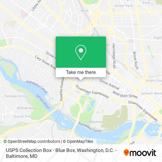 USPS Collection Box - Blue Box map
