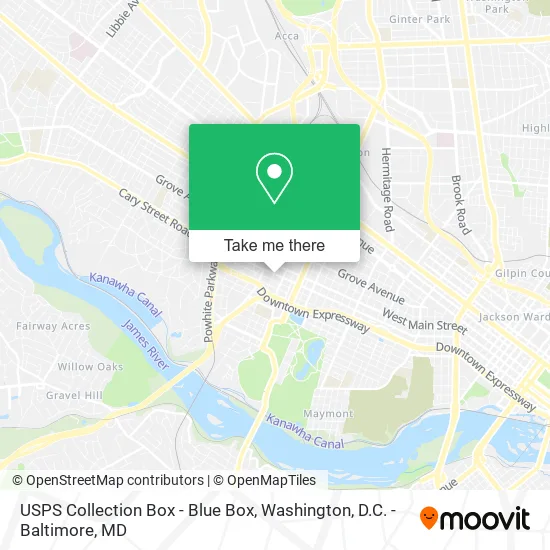 USPS Collection Box - Blue Box map