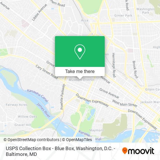 USPS Collection Box - Blue Box map