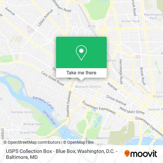 USPS Collection Box - Blue Box map
