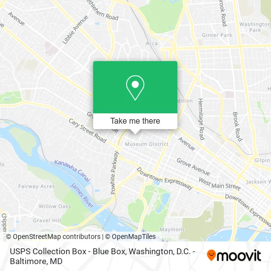 USPS Collection Box - Blue Box map