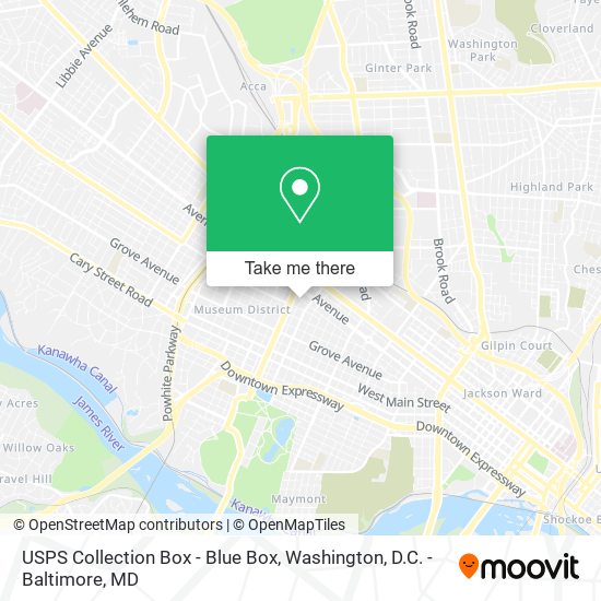 USPS Collection Box - Blue Box map