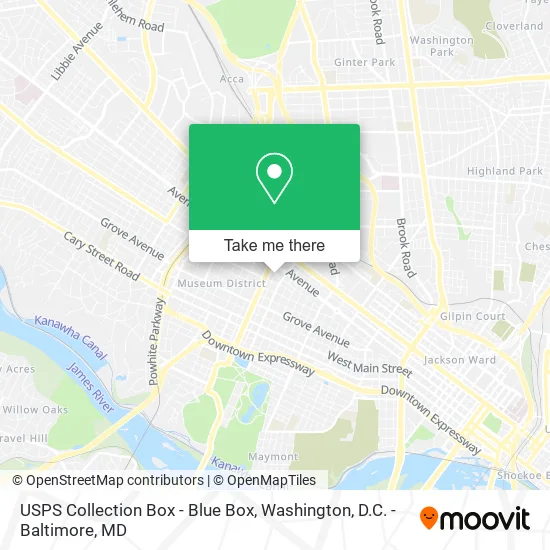 USPS Collection Box - Blue Box map