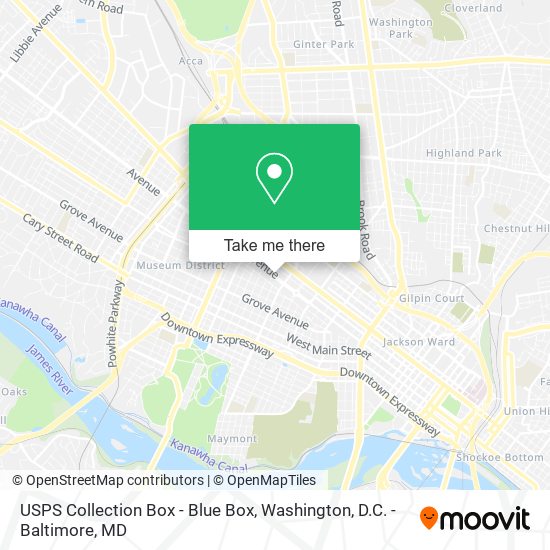 Mapa de USPS Collection Box - Blue Box