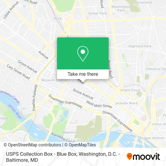 USPS Collection Box - Blue Box map