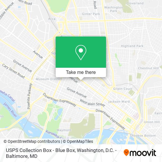 USPS Collection Box - Blue Box map