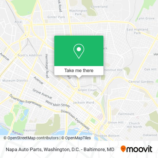 Napa Auto Parts map