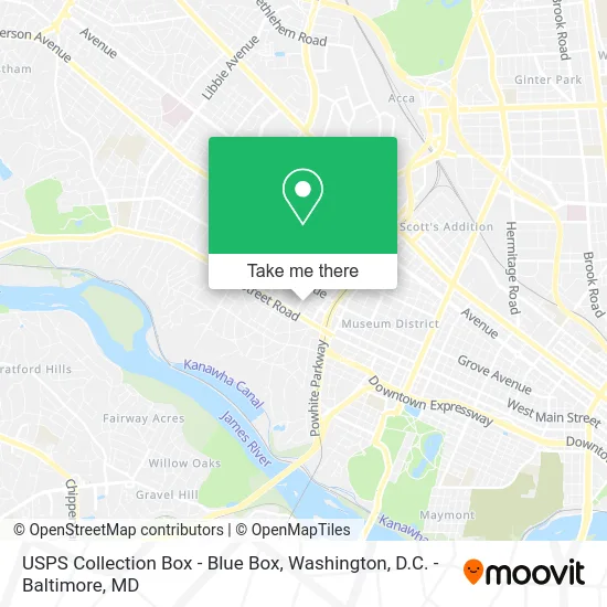 USPS Collection Box - Blue Box map