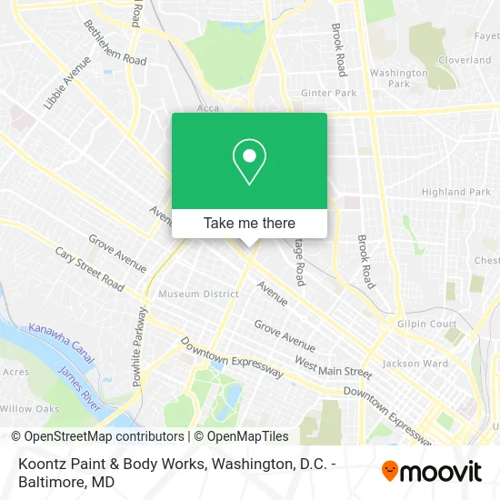 Koontz Paint & Body Works map