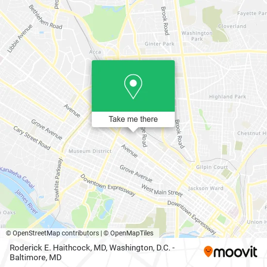 Roderick E. Haithcock, MD map