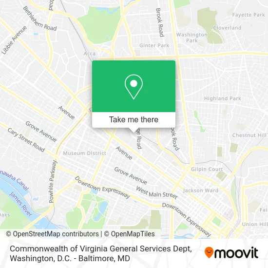 Commonwealth of Virginia General Services Dept map