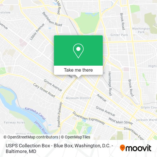 USPS Collection Box - Blue Box map