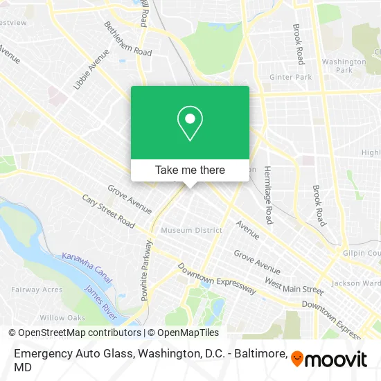 Mapa de Emergency Auto Glass