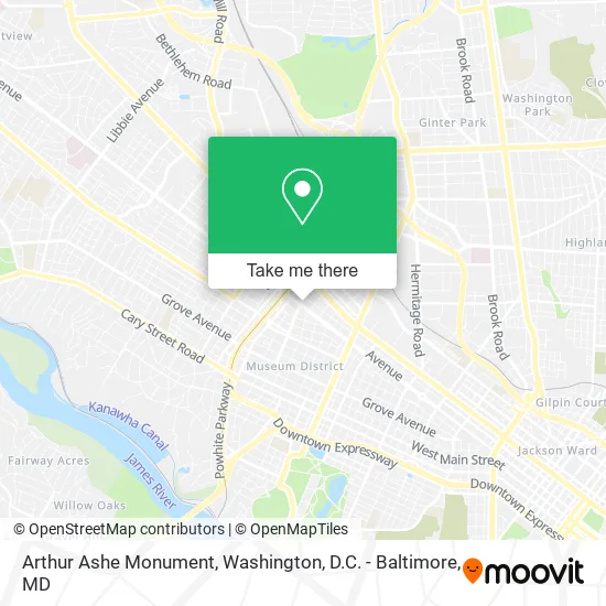 Mapa de Arthur Ashe Monument