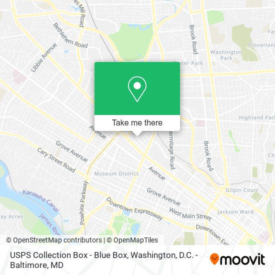 USPS Collection Box - Blue Box map