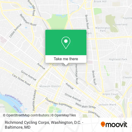 Mapa de Richmond Cycling Corps
