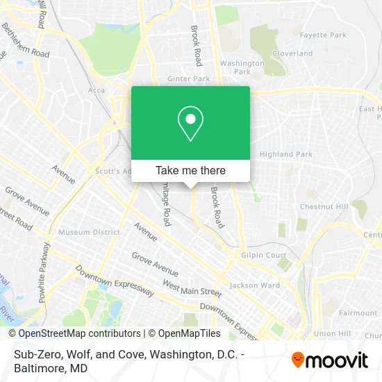 Sub-Zero, Wolf, and Cove map